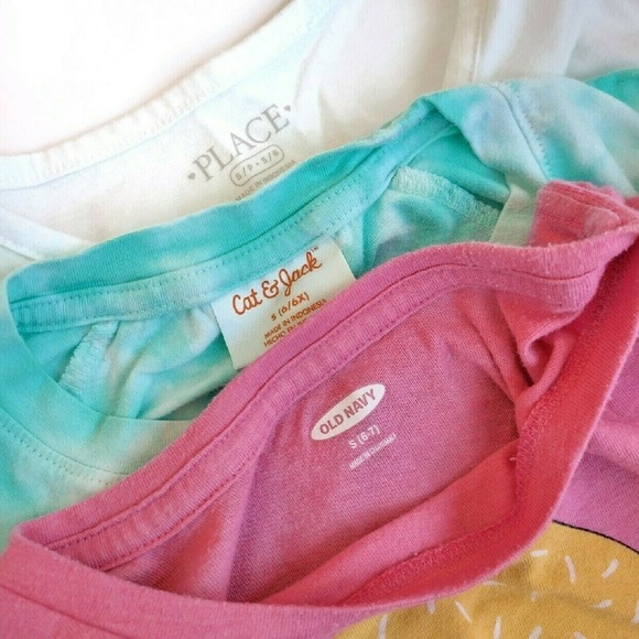 Girls Summer Tee Bundle Size 6 Mermaid Tie Dye Sequins - Picture 6 of 6